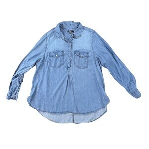 Woman’s Earl chambray denim tunic top size 1X